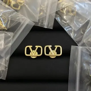 Valentino VLTN Logo Gold-Tone Stud Earrings