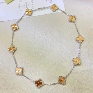 Van Cleef & Arpels Alhambra Eight Motif হলুদ ও সাদা সোনার হার