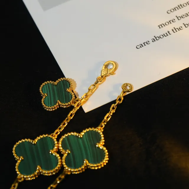 Van Cleef & Arpels Alhambra Malaquite Or Trèfle à Quatre Feuilles Bracelet 4