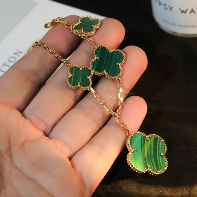 Van Cleef & Arpels Alhambra Malaquite Or Trèfle à Quatre Feuilles Bracelet 6