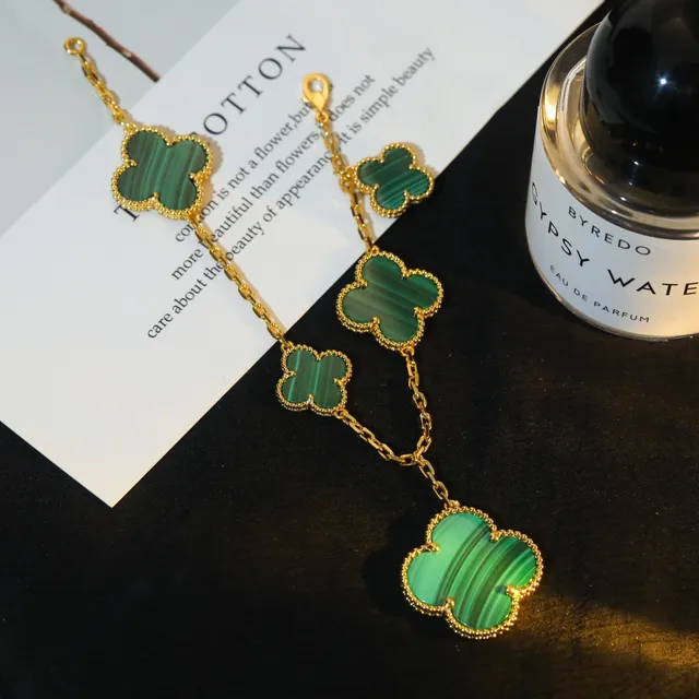 Van Cleef & Arpels Alhambra Malaquite Or Trèfle à Quatre Feuilles Bracelet 7