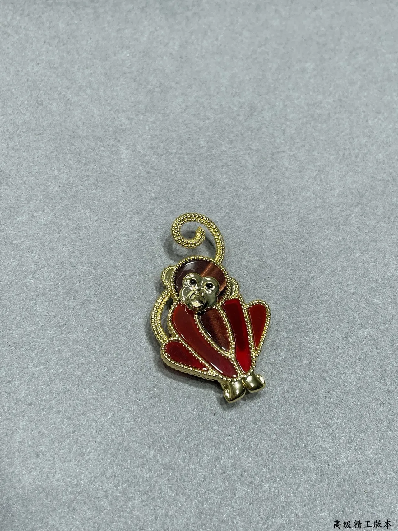 Van Cleef & Arpels Red Enamel Monkey Brooch 3