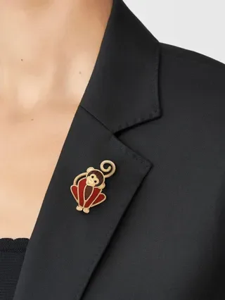 Van Cleef & Arpels Red Enamel Monkey Brooch 9