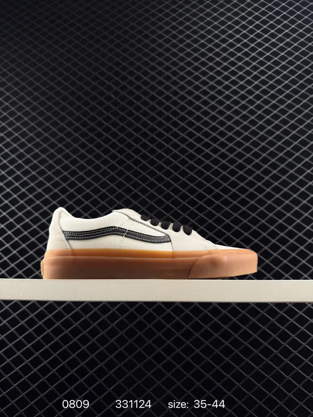 Vans Era Beige Black Low-Top Canvas Skateboard Shoes 6