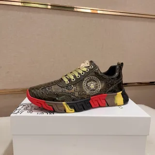 Versace 黑色 多彩 蛇皮纹理鞋面 Medusa 标志 生活方式运动鞋