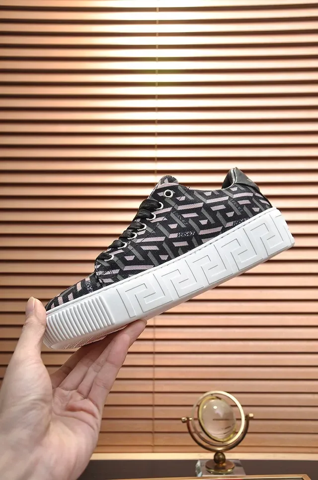 Versace Black Pink Low-Top Textile Upper Lifestyle Sneakers 6