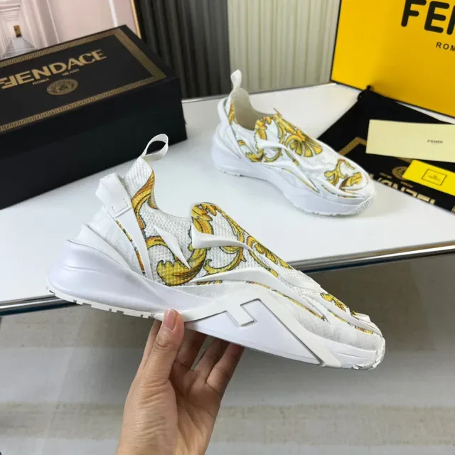 Versace Chain Reaction Baroque Print White Chunky Sneakers 5