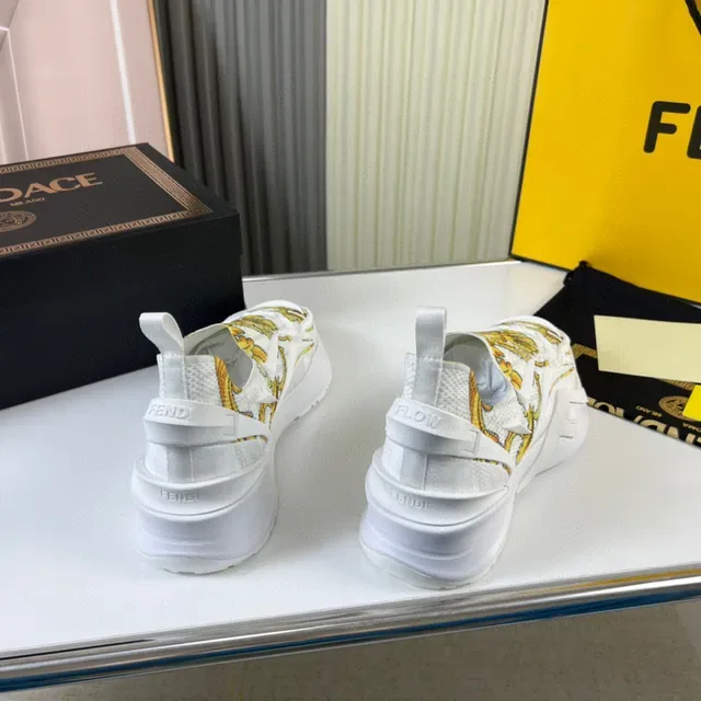 Versace Chain Reaction Baroque Print White Chunky Sneakers 6
