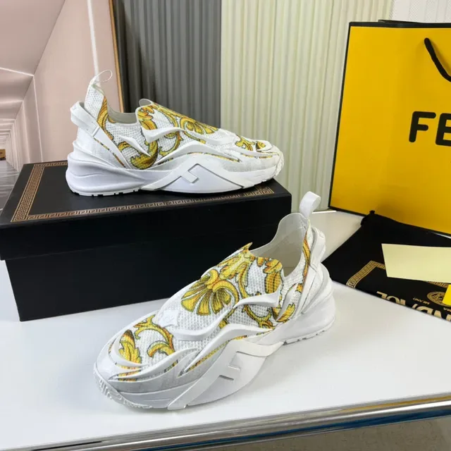 Versace Chain Reaction Baroque Print White Chunky Sneakers 7