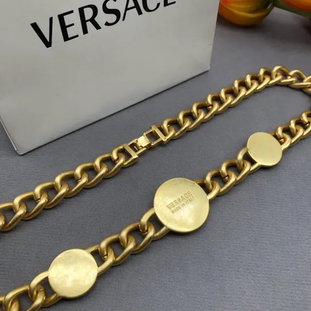 Versace Chain Reaction Collier en Or Chaîne Chunky Curb Médaille Tête de Médusa 5