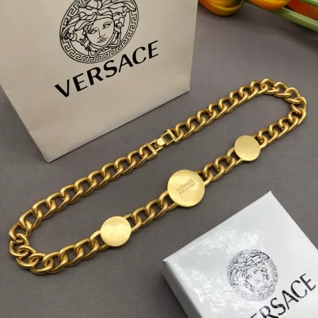 Versace Chain Reaction Collier en Or Chaîne Chunky Curb Médaille Tête de Médusa 9