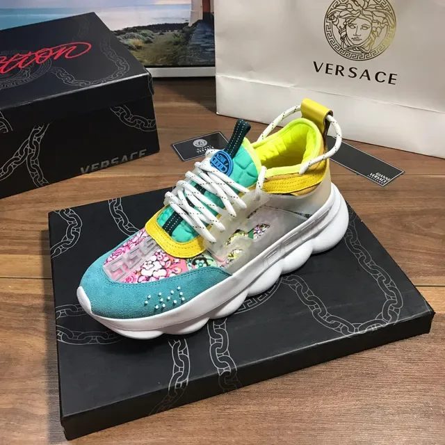 Versace Chain Reaction Multicolor Floral Print Chunky Sneakers 1