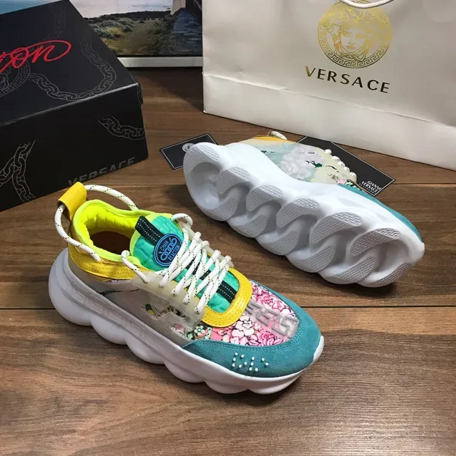 Versace Chain Reaction Multicolor Floral Print Chunky Sneakers 2
