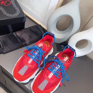 Versace Chain Reaction 红蓝厚底运动鞋