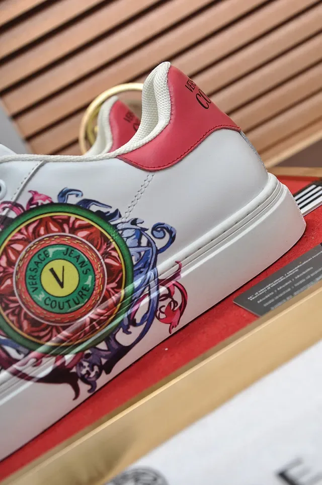 Versace Jeans Couture Blanc Vert Rouge Brodés Lifestyle Sneakers 2