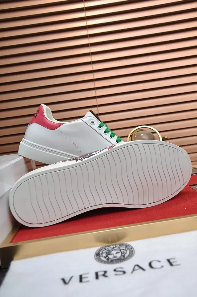 Versace Jeans Couture Blanc Vert Rouge Brodés Lifestyle Sneakers 4