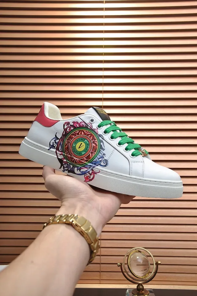 Versace Jeans Couture Blanc Vert Rouge Brodés Lifestyle Sneakers 7
