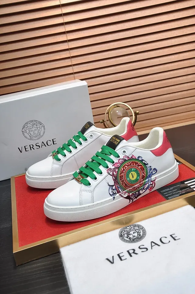 Versace Jeans Couture Blanc Vert Rouge Brodés Lifestyle Sneakers 8