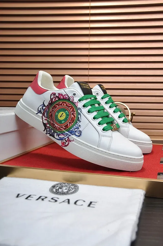 Versace Jeans Couture Blanc Vert Rouge Brodés Lifestyle Sneakers 9