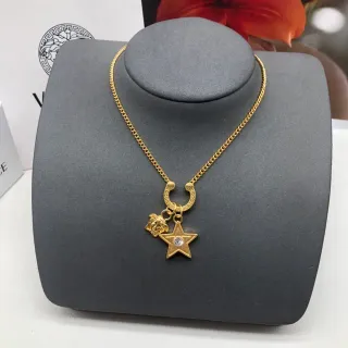 Versace La Medusa Star गोल्ड टोन चेन नेकलिस