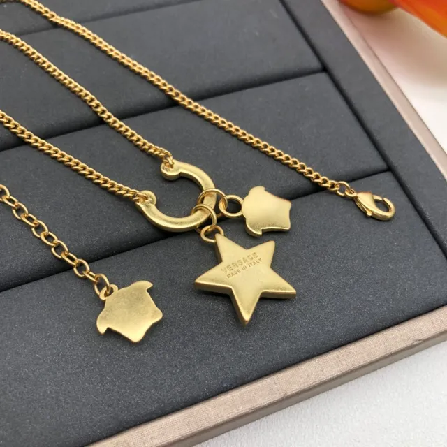 Versace La Medusa Star Colar de corrente tom dourado 3