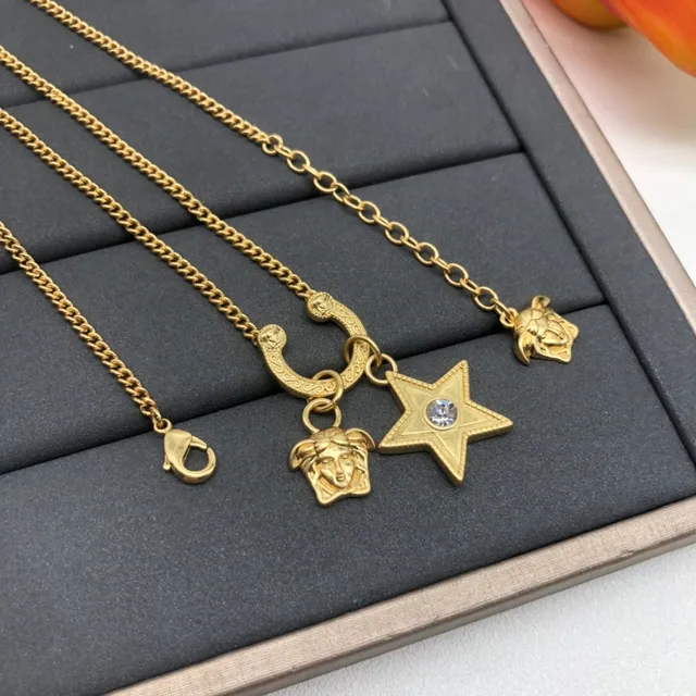 Versace La Medusa Star Colar de corrente tom dourado 5