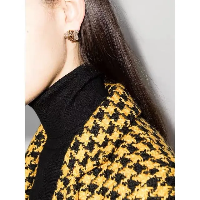 Versace Medusa Brincos Motivo de Cabeça Dourado Preto Detalhe Cristal-Pavé 3