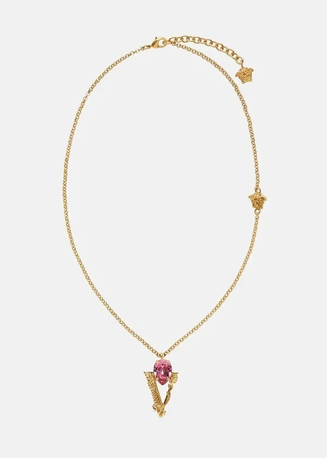 Versace Tête de Méduse et pendentif cristal en or teinté 2