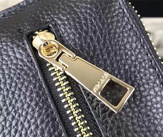 Versace Medusa Pouch Black Pebbled Leather Envelope Clutch 6