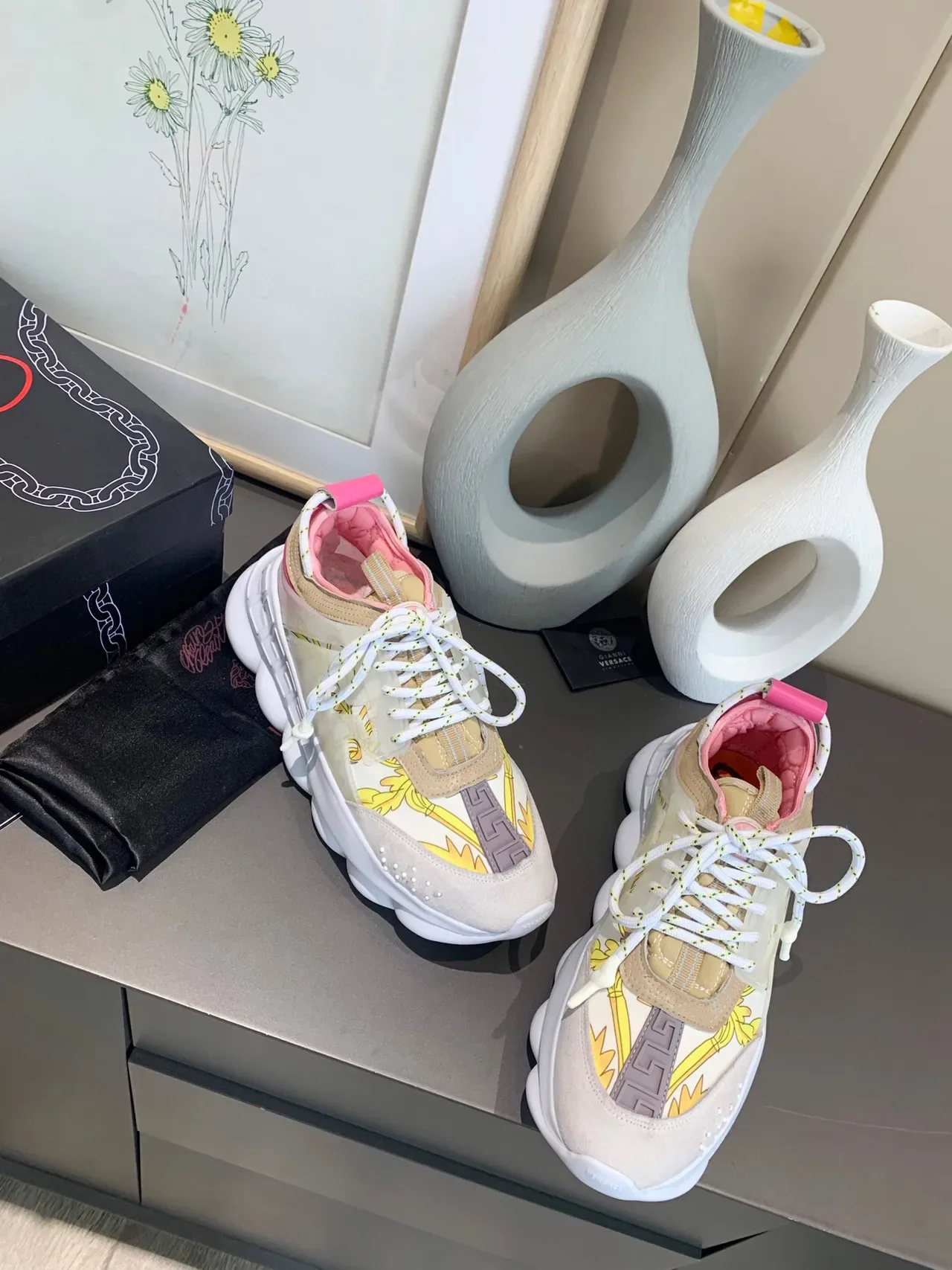 Versace Odissea باروكي برينت شونكي سنيكرز 4