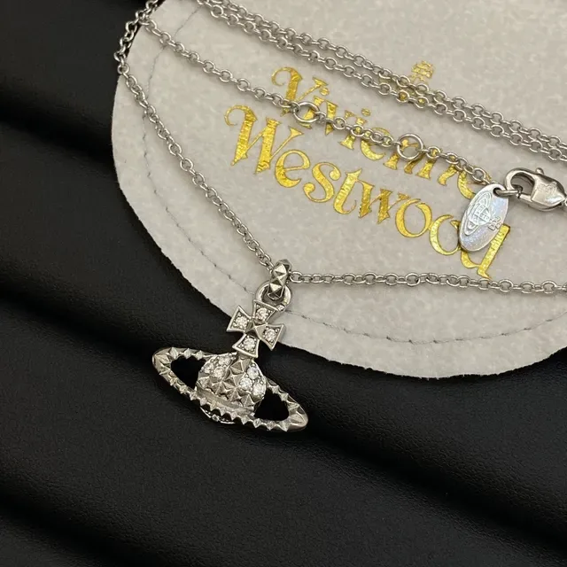 Vivienne Westwood Classic Orb Pavé Crystal Silver-Tone Necklace 4