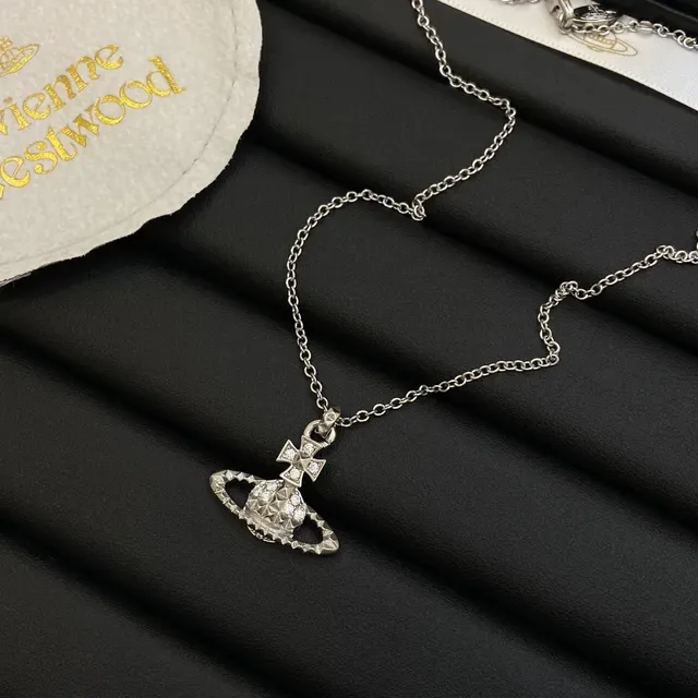 Vivienne Westwood Classic Orb Pavé Crystal Silver-Tone Necklace 5