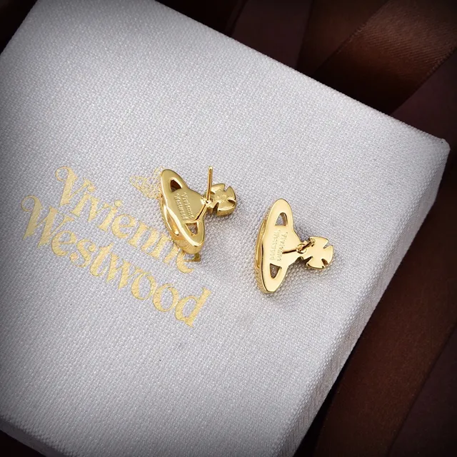 Vivienne Westwood Boucles d'Oreilles Perles Sphériques Cadre Or Argent Centrales Cultivées 5