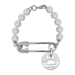 Vivienne Westwood Orb Safety Pin Pearl Bracelet