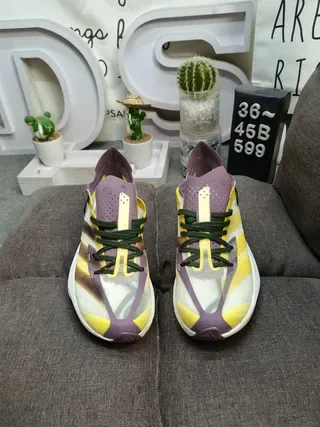 Y-3 Yellow Purple Mesh Upper Sculpted White Midsole Lifestyle Sneakers 10