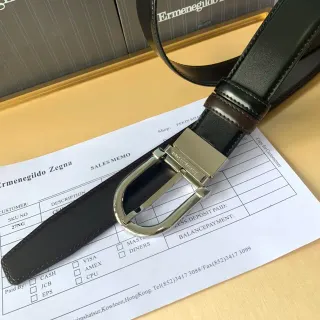 Ermenegildo Zegna 可逆双色皮革腰带