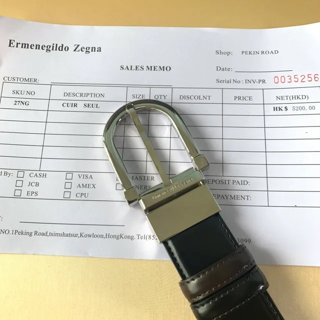Ermenegildo Zegna Cinto de couro reversível de duas cores 2
