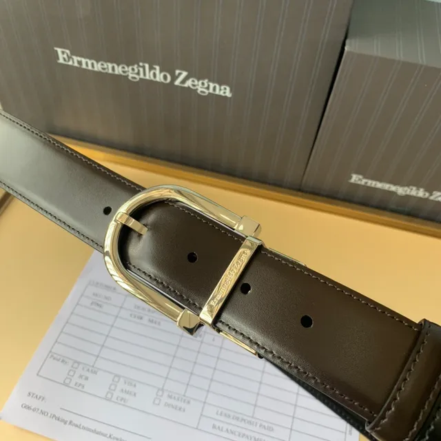 Ermenegildo Zegna Cinto de couro reversível de duas cores 4
