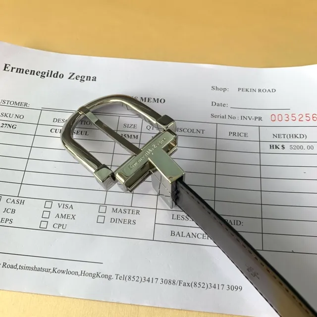 Ermenegildo Zegna Cinto de couro reversível de duas cores 6