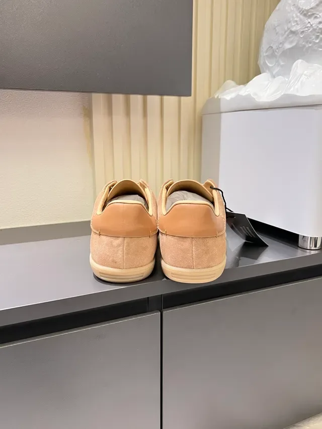 Zegna Beige Suede Minimalist Low-Top Lifestyle Sneakers 2