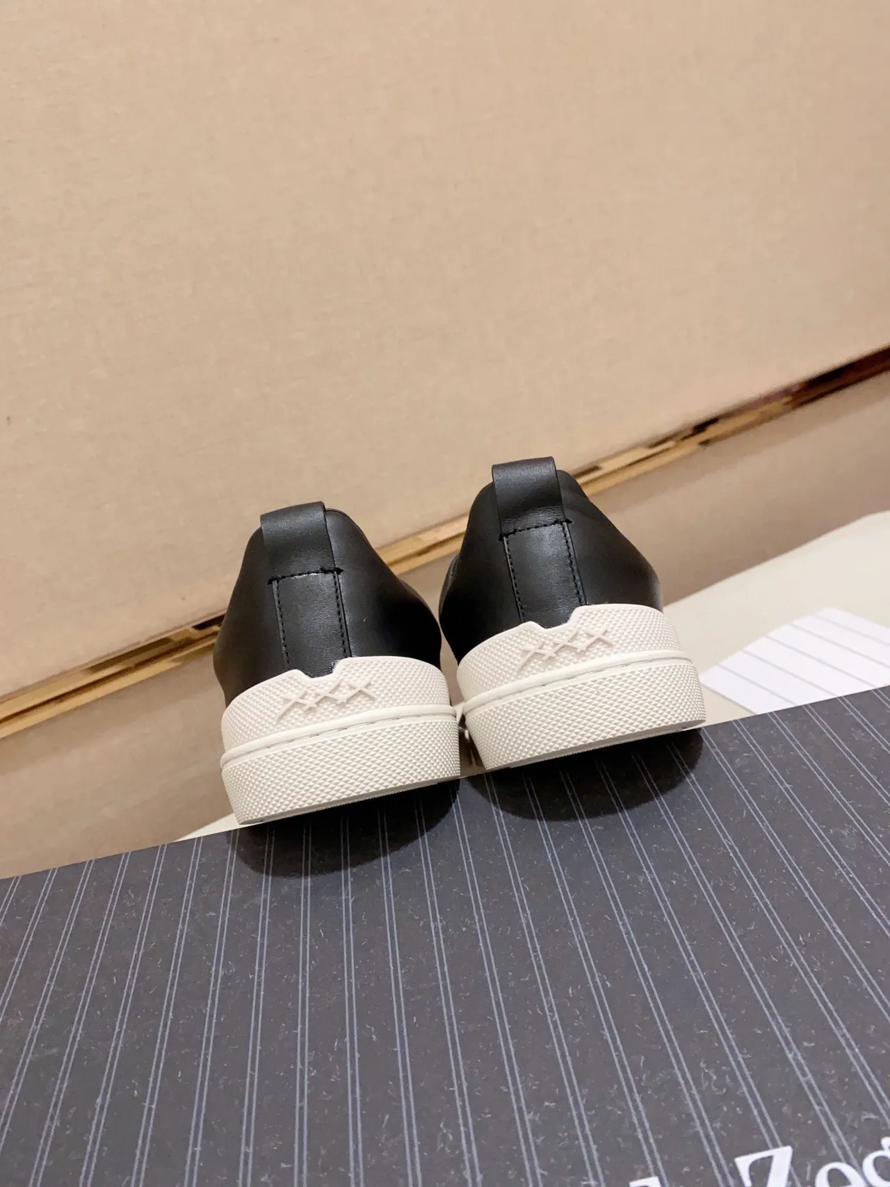 Zegna sneaker lifestyle slip-on en cuir et daim noir 3