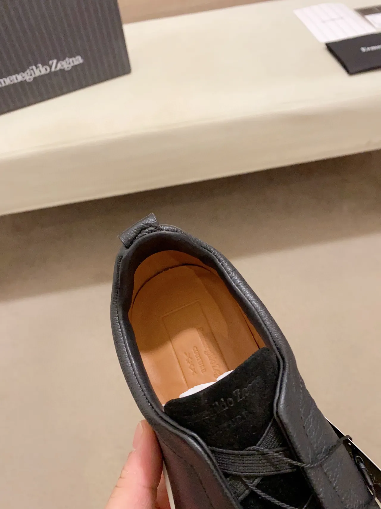 Zegna sneaker lifestyle slip-on en cuir et daim noir 5