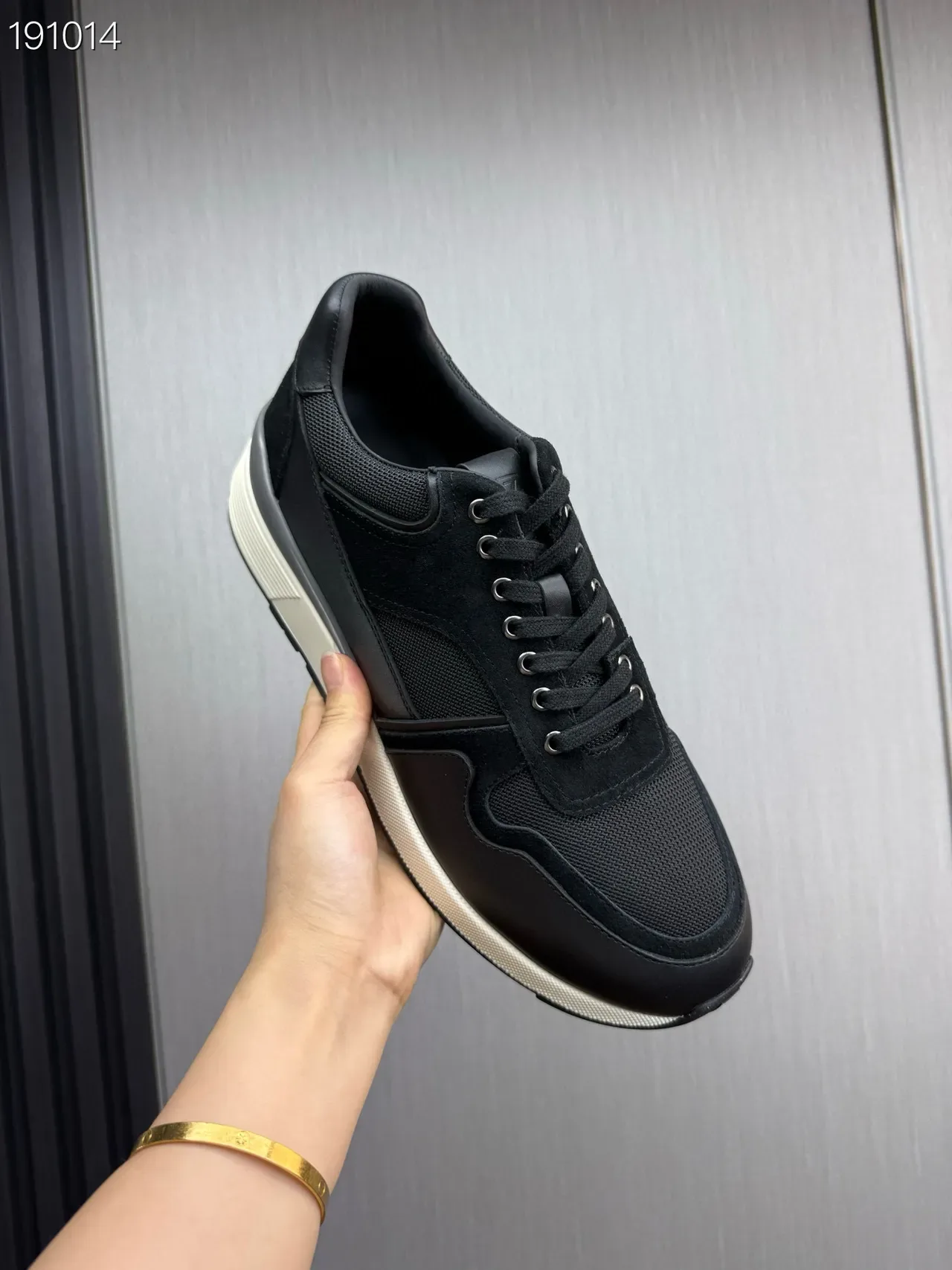 Zegna Preto Branco Material Misto Superior Malha E Painéis De Camurça Tênis Lifestyle 3
