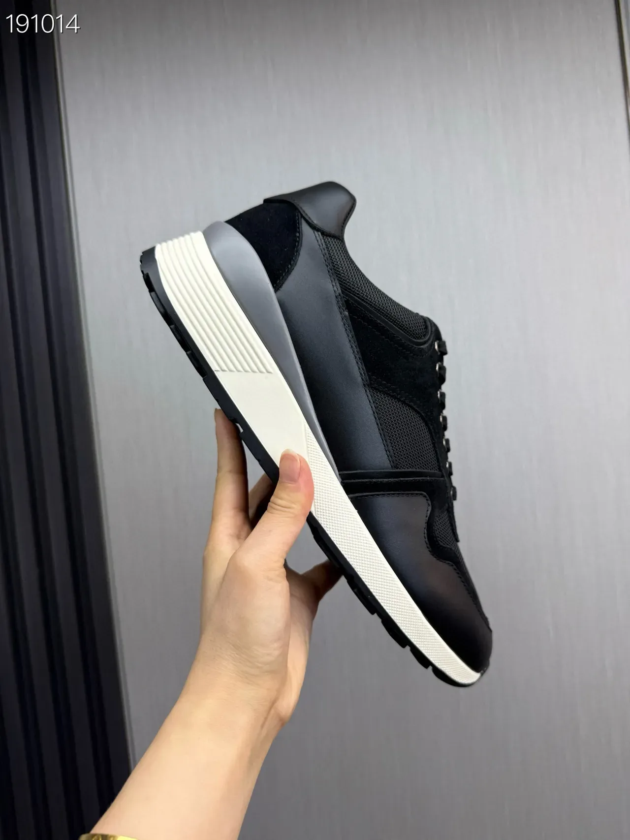 Zegna Preto Branco Material Misto Superior Malha E Painéis De Camurça Tênis Lifestyle 4