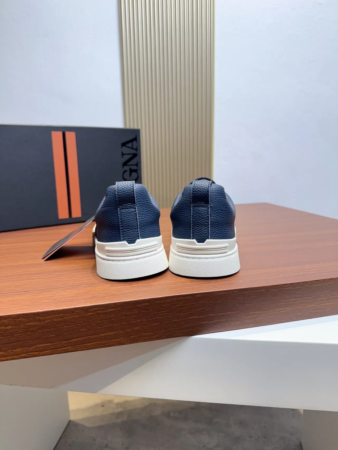 Zegna Zapatilhas Navy Blue Sem Cadarço Slip-On Lifestyle 3