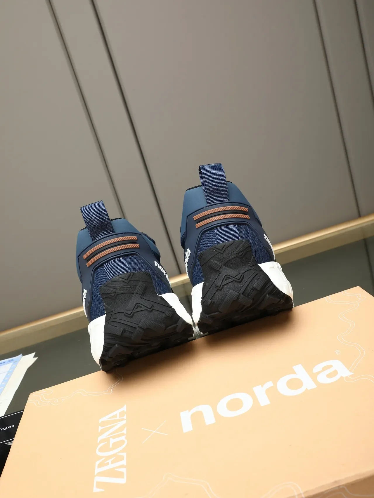 Zegna Navy Blue Suede and Textile Lifestyle Sneaker 3
