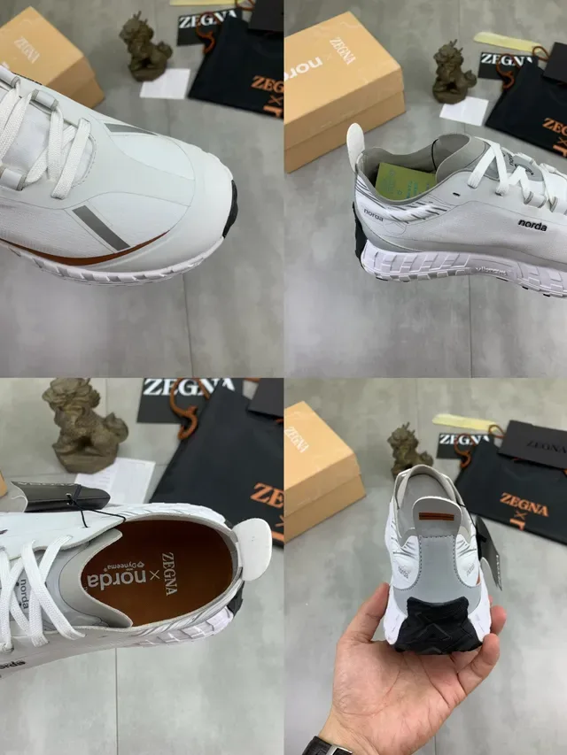 Zegna Norda White Brown Gray Lifestyle Sneakers 2