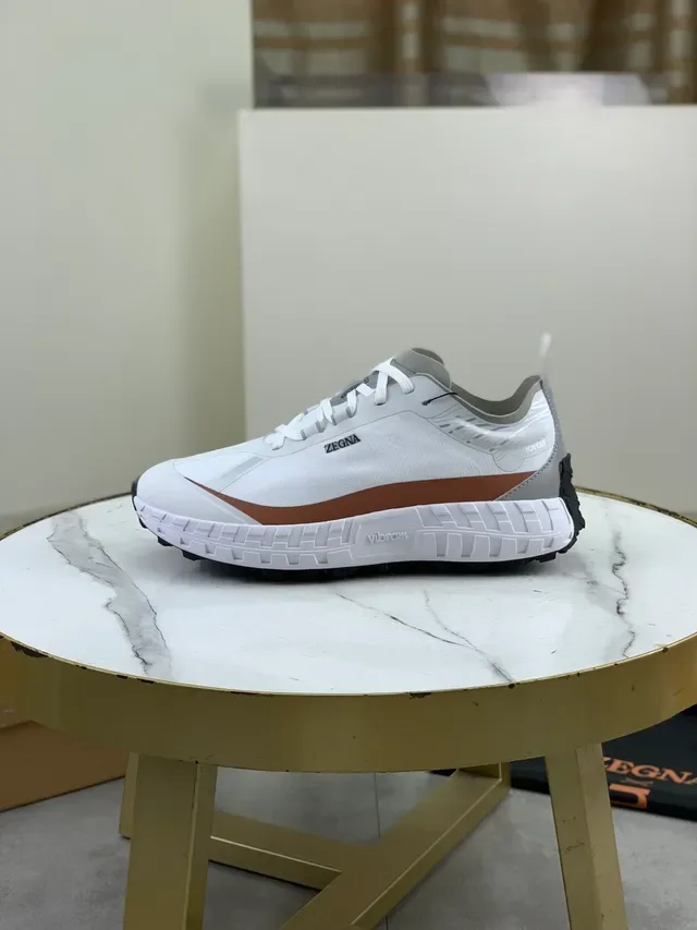 Zegna Norda White Brown Gray Lifestyle Sneakers 5