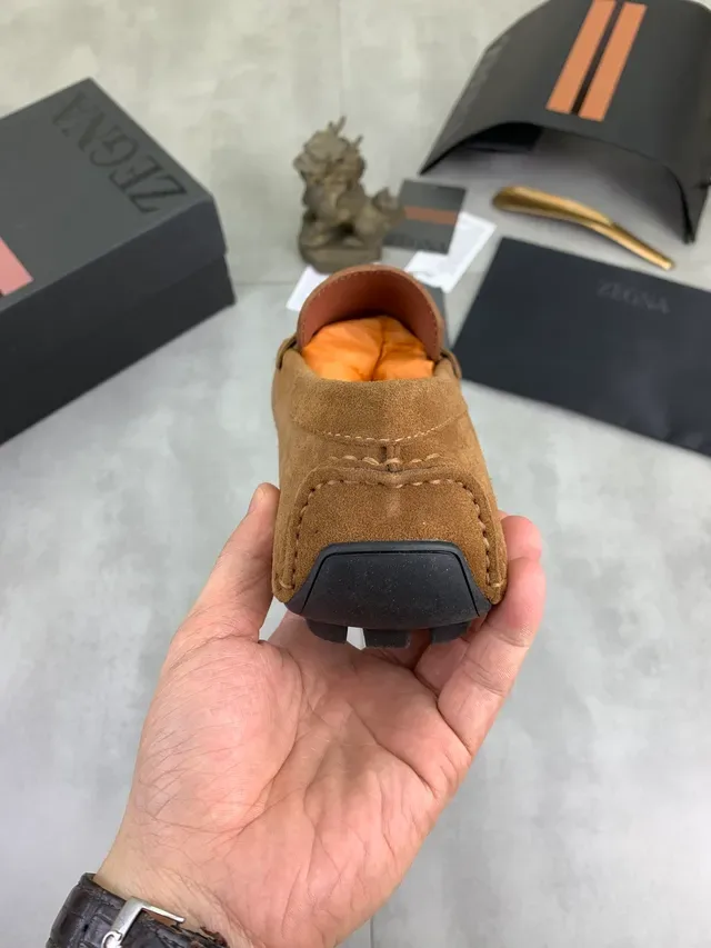 Zegna टैन स्यूड पेनी लोफर 2