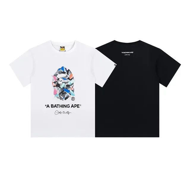 A Bathing Ape ABC Camo Ape Head Graphic Black T-Shirt 8